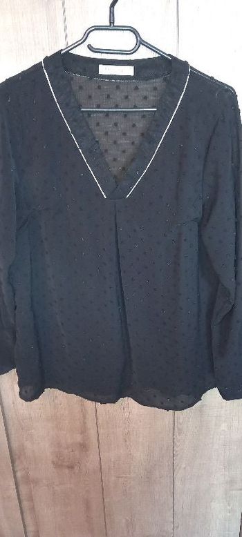 blouse noir avec plumettis