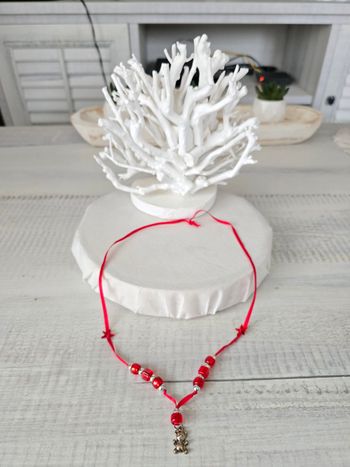 Collier rouge pendentif ourson enfant