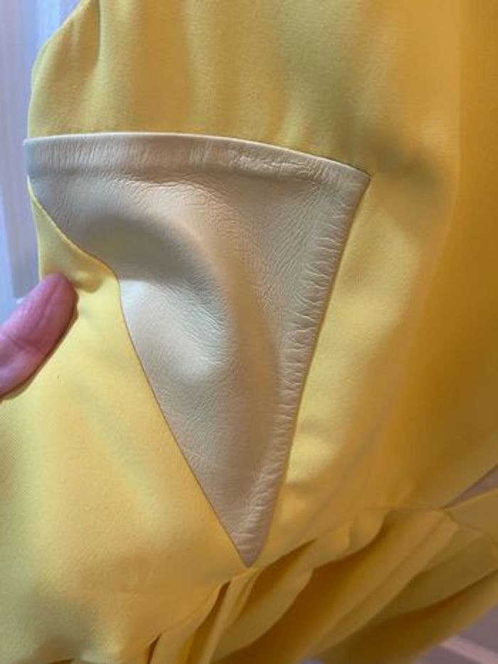 Robe créateur Morgan Kirch jaune et cuir T. 38 - photo numéro 2