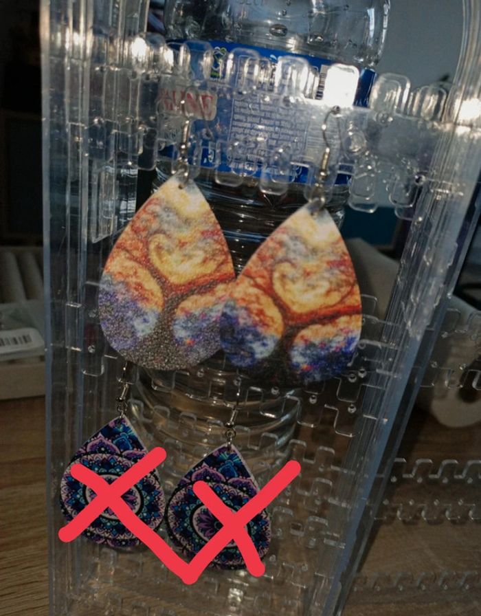 Boucles d'oreilles motif arbre art