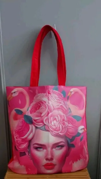 Tote bag Femme Rose en Simili Cuir."