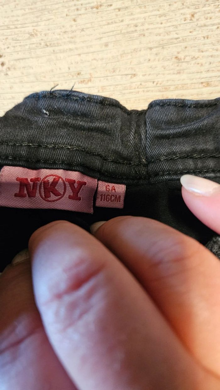 Jean s stretch noir, ajustable à la taille, slim, NKY, 6 ans - photo numéro 6