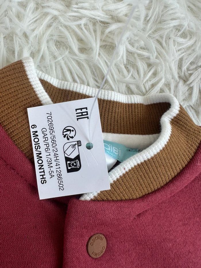 Veste Teddy Obaibi taille 6 mois coloris bordeaux - photo numéro 4