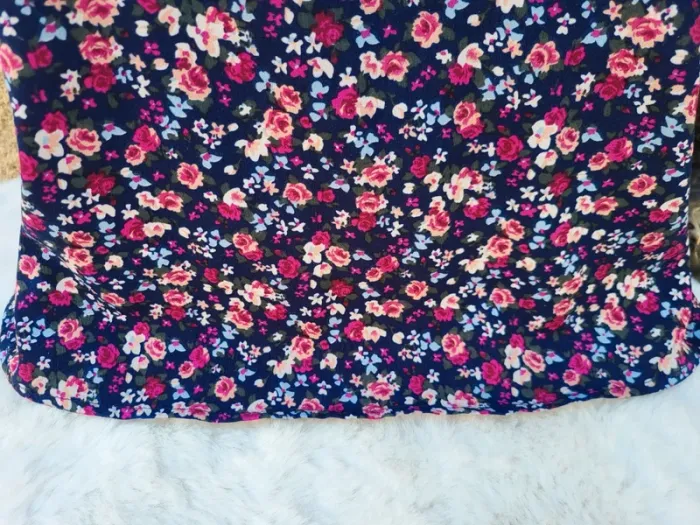 Blouse fleuri bleu marine multicolore taille 48 - photo numéro 5