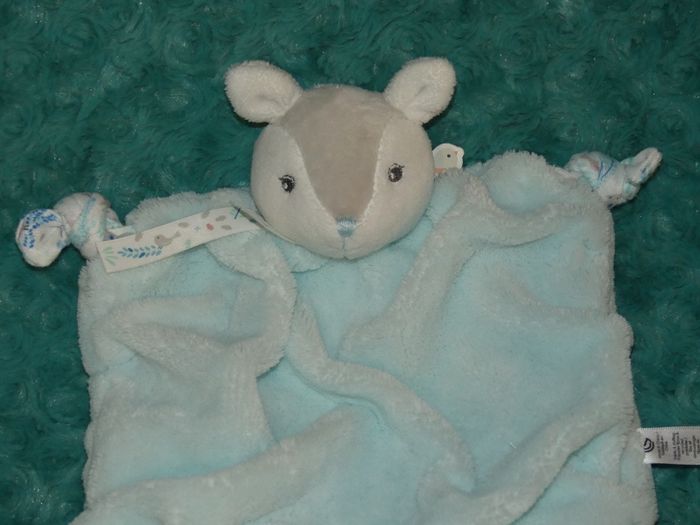 Doudou plat faon/biche vert d'eau Kaloo plume 🌺état neuf - photo numéro 2