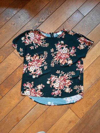 Blouse fleurie verte canard Vila taille 38