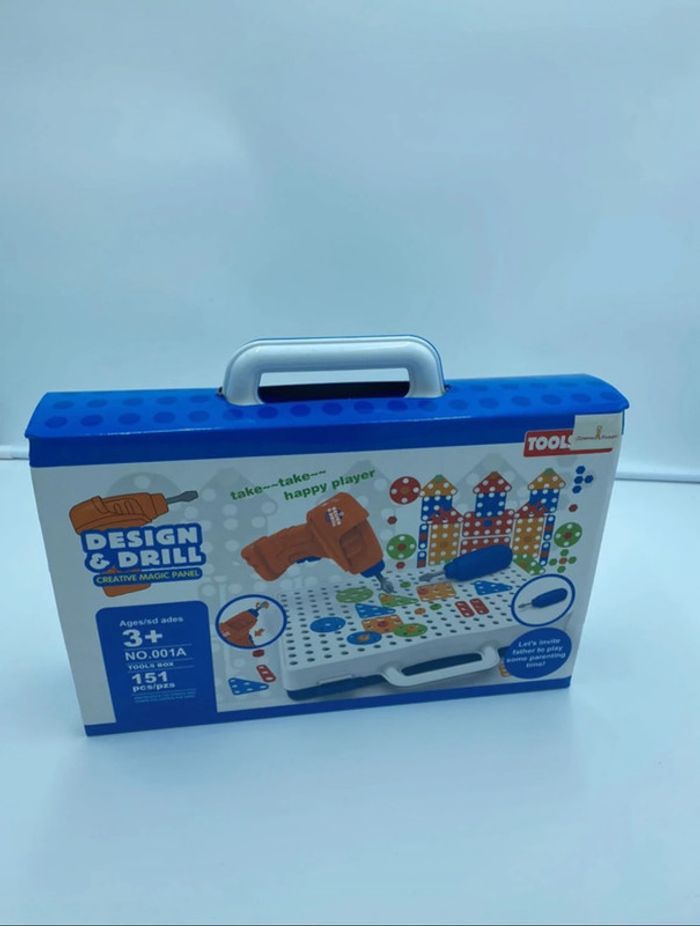 Trousse à outils portative - Jeu de construction avec perceuse - 151 pièces neuves - photo numéro 1