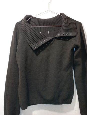 Pull femme maille marron