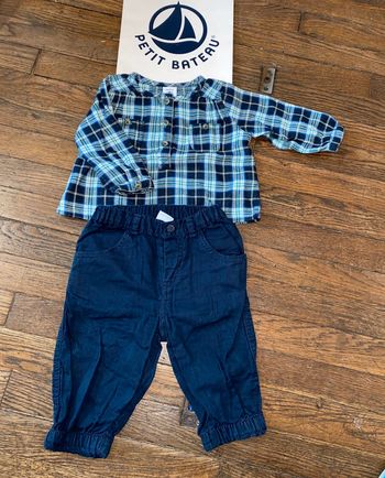 Ensemble blouse et pantalon léger petit bateau 6 mois