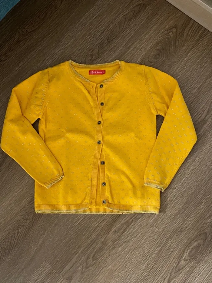 Gilet jaune moutarde fille 6 ans