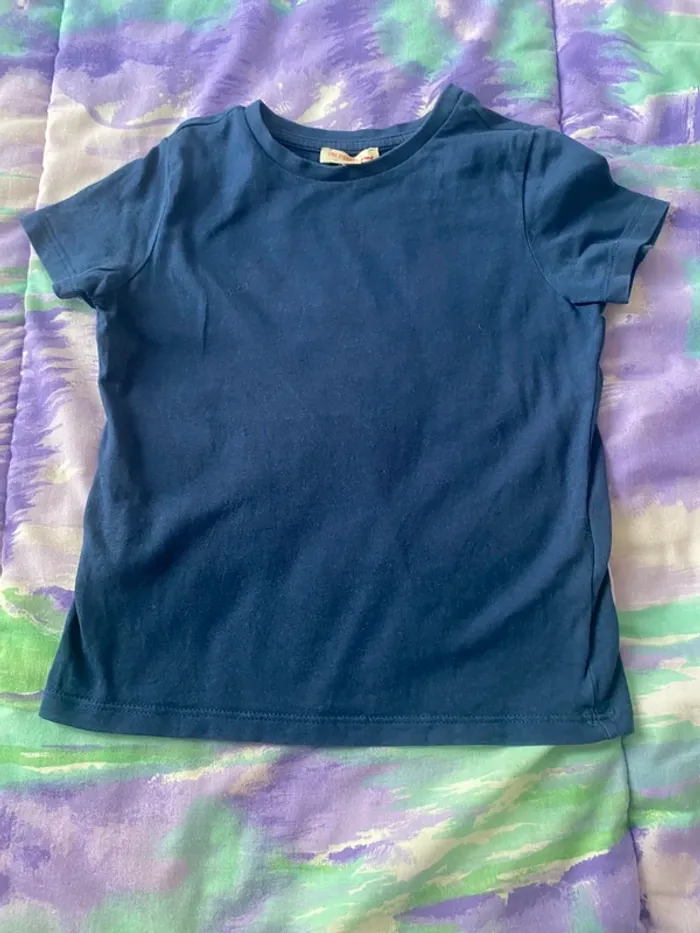 T-shirt manches courtes bleu foncé simple 4 ans> 104cm Du Pareil au même