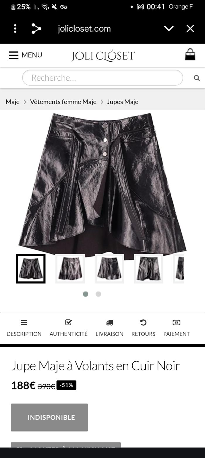 Jupe en cuir Maje - photo numéro 8