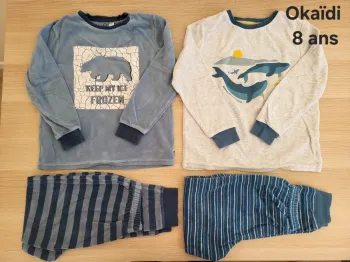 Lot 2 pyjamas velours Okaïdi