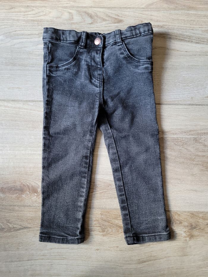 Ensemble pull molletonné fleuri et jeans taille 24 mois - photo numéro 6