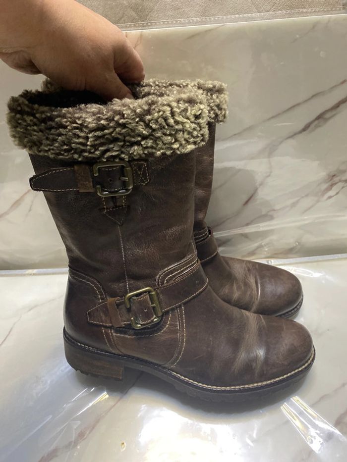 Bottes mi hautes d’hiver . cuir . Pointure 37 . - photo numéro 6