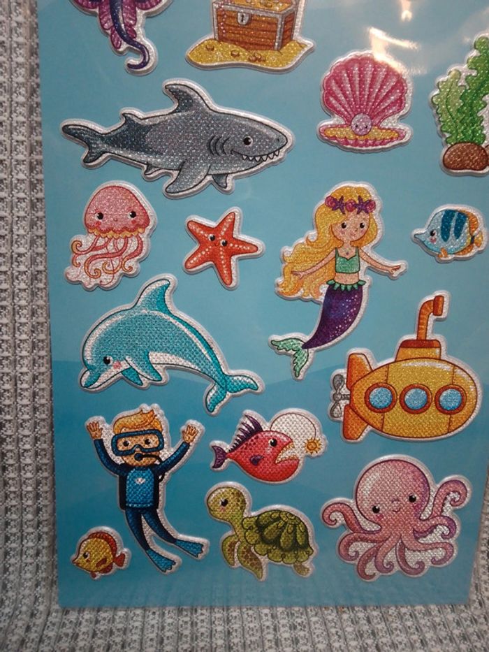 Autocollants Stickers Glitter bubble "Sirène" - photo numéro 4