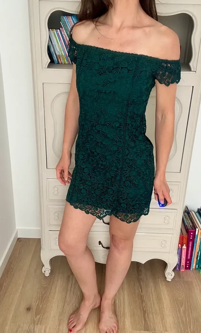 Robe MANGO épaules dénudées en dentelle – Taille 38 (M) - photo numéro 5