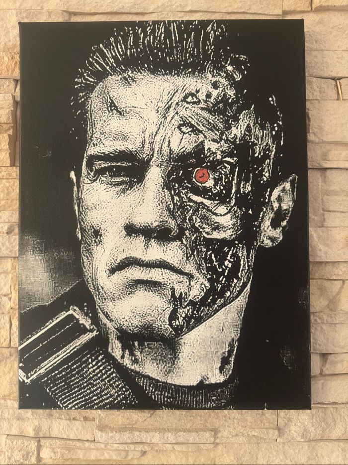 Tableau Terminator en toile 30x40cm – Icône ciné futuriste - photo numéro 5