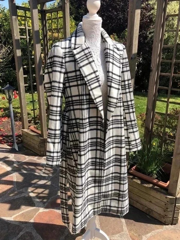 Manteau H&M neuf noir et blanc à rayures - photo numéro 4