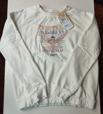 Sweat blanc 80 % coton, taille 16 ans ou 176 cm, Garcia