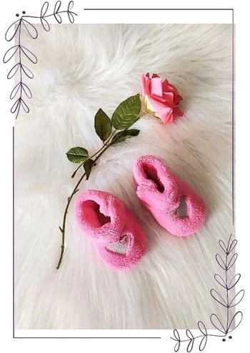 🌺 Chaussons roses bottines bébé fille 6 mois