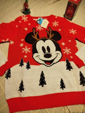 🎅 Pull de Noël Mickey – Taille S – Neuf avec étiquette ! 🐭🎄