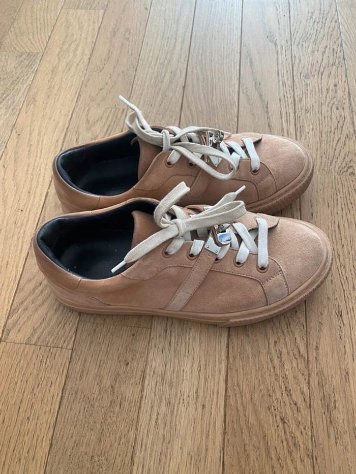 Baskets sneakers Day en daim rose Hermès taille 37 - photo numéro 4