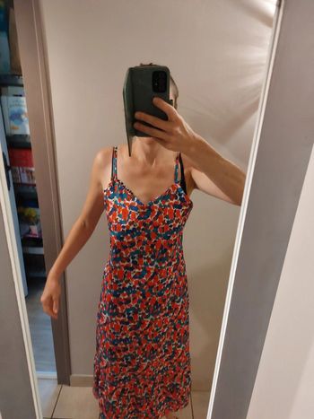 Robe longue mi longue bretelles à fleurs