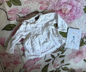 Robe salopette bébé fille + blouse 3 mois (60 cm)