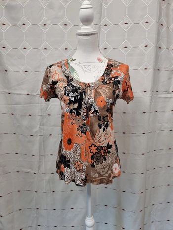 Armand Thiery haut blouse marron orange * taille 3 *