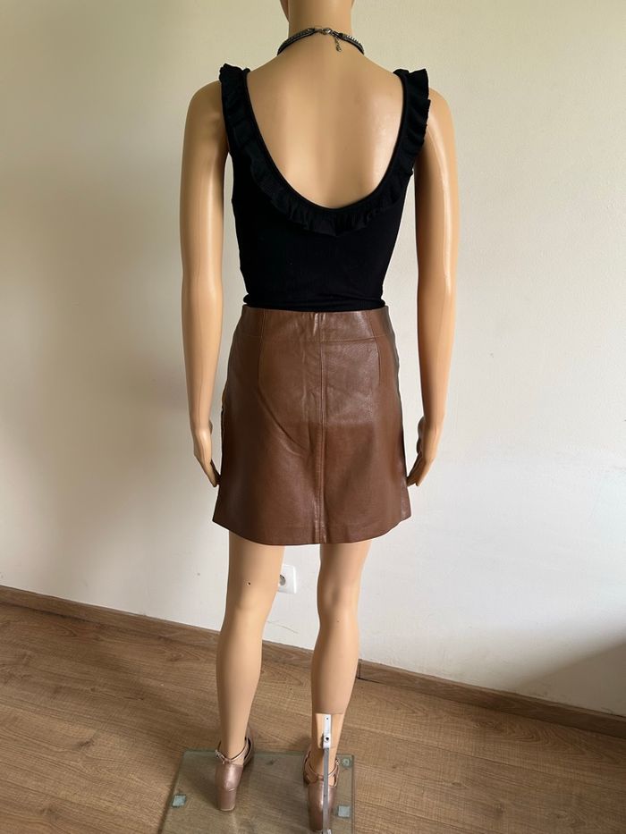 Jupe marron bi matière River Island taille européenne 36 jamais portée - photo numéro 6
