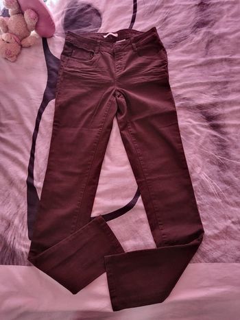 Pantalon coupe droite marron taille 38