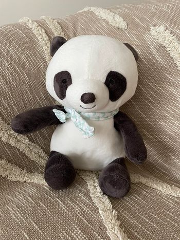 Peluche doudou 30cm Orchestra panda blanc et noir parfait état