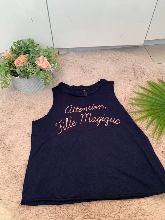 Débardeur bleu femme