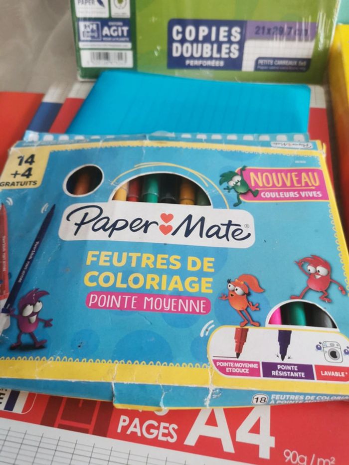 Gros lot de papeterie scolaire – feuilles, cahiers, fournitures neuves - photo numéro 2
