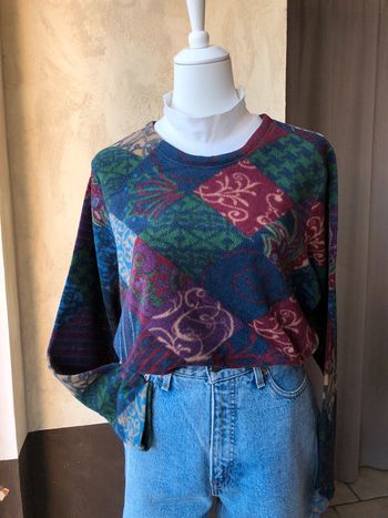 Sweat Polaire à motifs col cheminée vintage Blair L