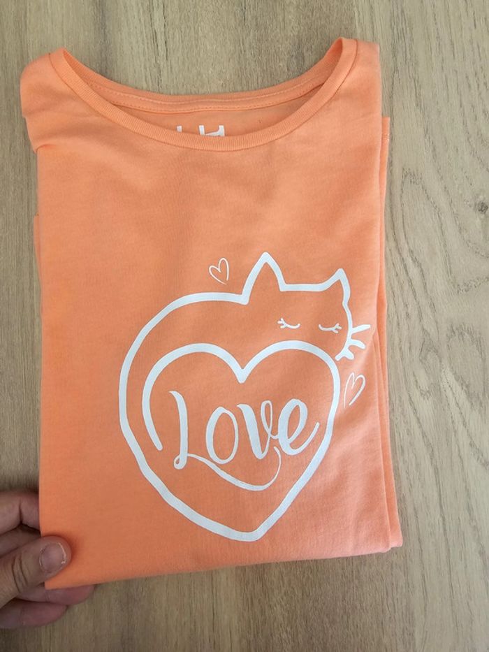 TEE shirt manche longue 12 ans fille corail lH - photo numéro 6