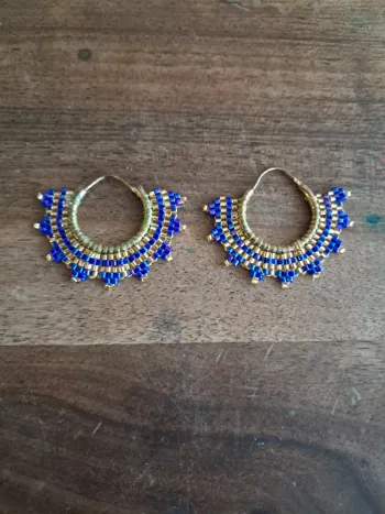Boucles d oreilles créoles perles myuki