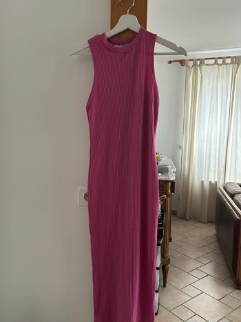 Robe longue rose