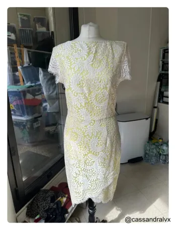 Robe jaune dentelle - Pinko