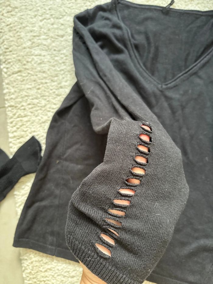 Lot de 2 pulls légers noirs IKKS taille XS - photo numéro 8