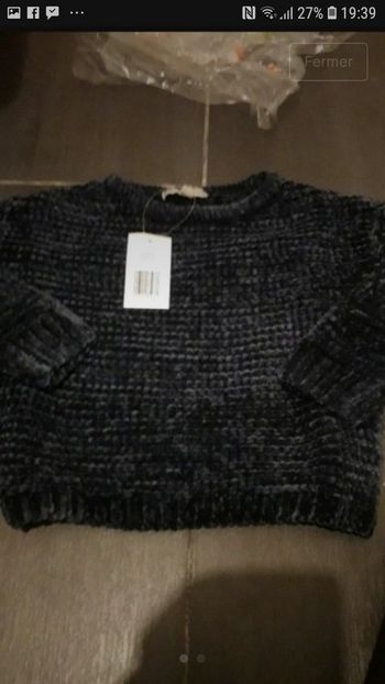 Adorable petit pull fille tout doux taille 6/12 mois neuf
