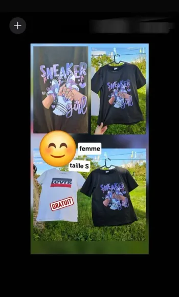 TEE shirt taille s +1 gratuit taille S femme fille noir