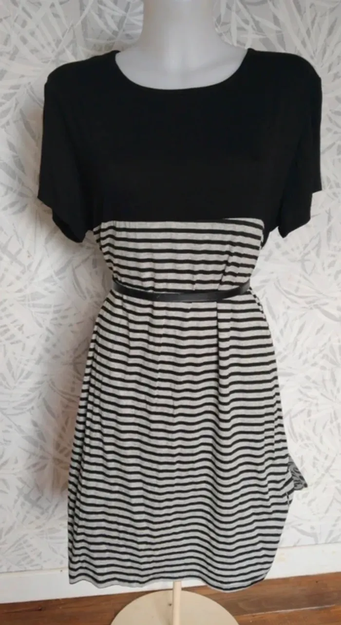 Superbe robe marinière été femme grande taille 42 44 46 48