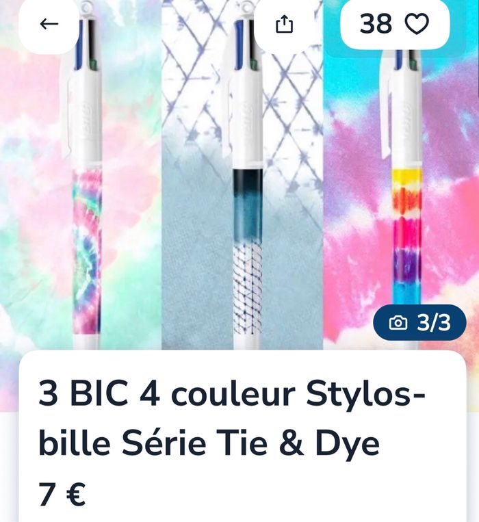 Coffret 3 stylos BIC Série Tie & Dye - photo numéro 3