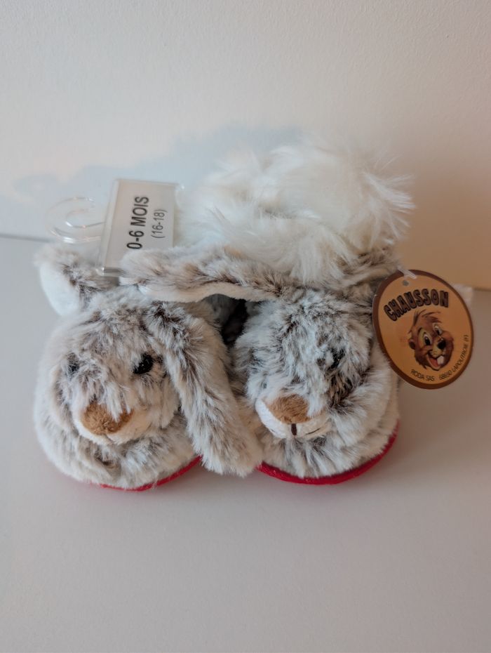 Chaussons Lapin 0-6 mois (taille 16-18)