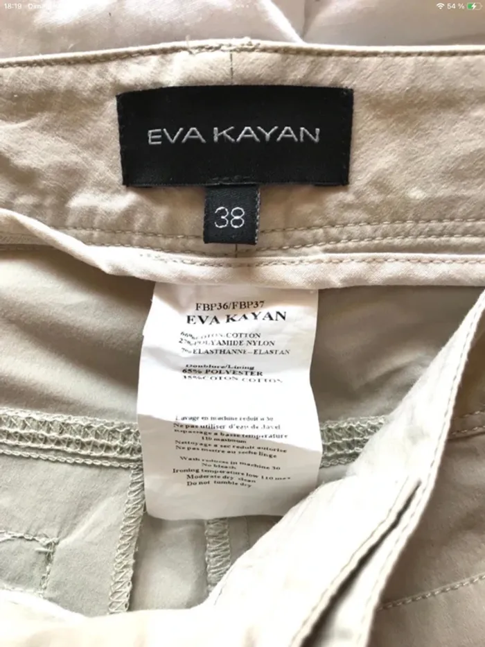 Pantalon beige 3/4 taille 38/40 Eva Kayan - photo numéro 8