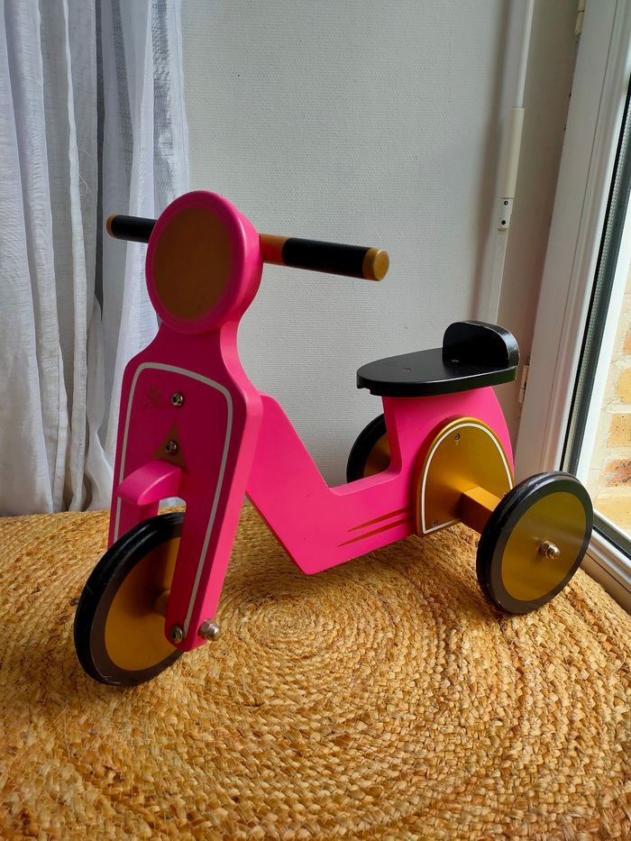 Draisienne scooter rose en bois - Au Sycomore