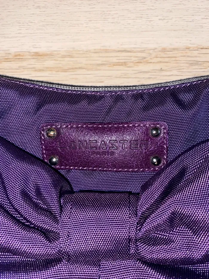 Sac à main violet petit noeud Lancaster tissu Paris prune - photo numéro 4