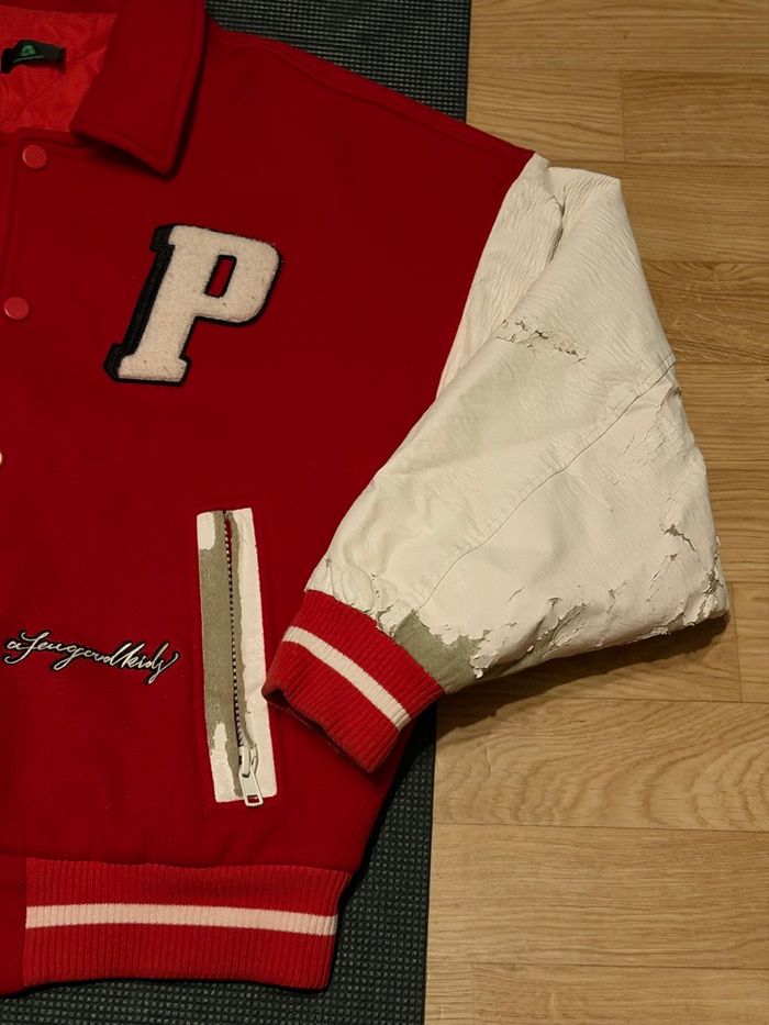 Veste Jacket Bombers Homme Few À Good Kids Blanc Rouge  Taille M - photo numéro 2